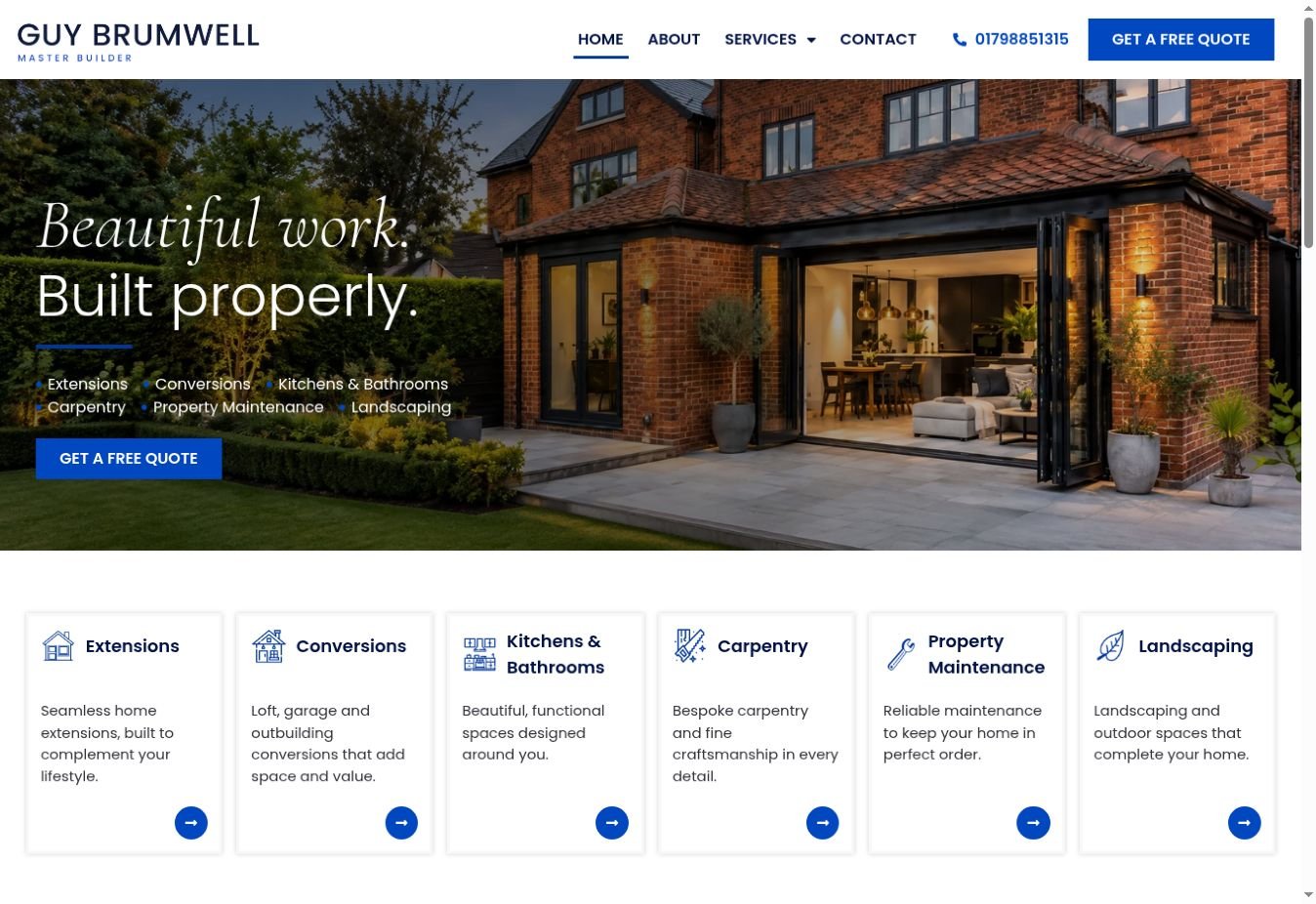 Guy Brumwell Ltd homepage preview